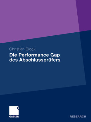 cover image of Die Performance Gap des Abschlussprüfers